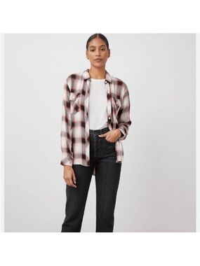Rails Brent flannel- Ivory Coal Aqua. S